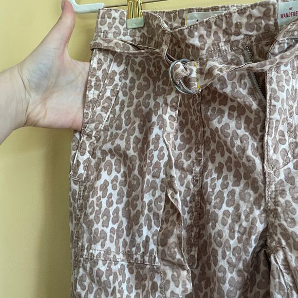 Anthropologie The Wanderer Utility Pant in Brown Tan Leopard Sz 29 Linen Blend - Picture 8 of 10